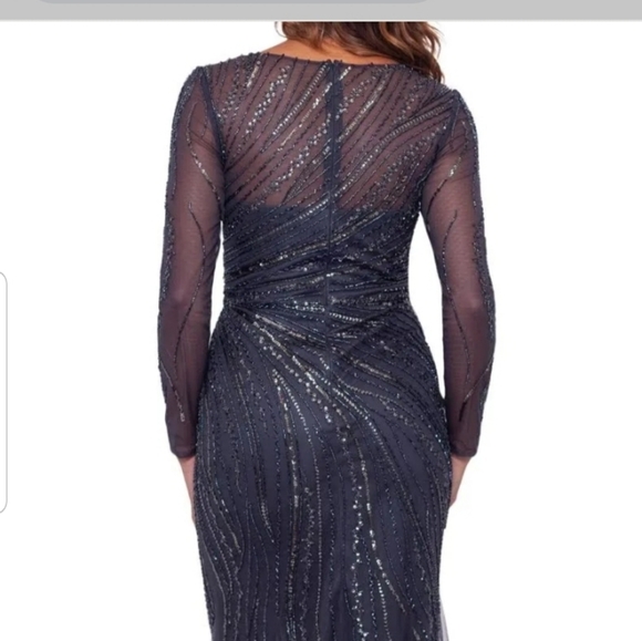 Elegant Charcoal Evening Gown - Picture 3 of 4